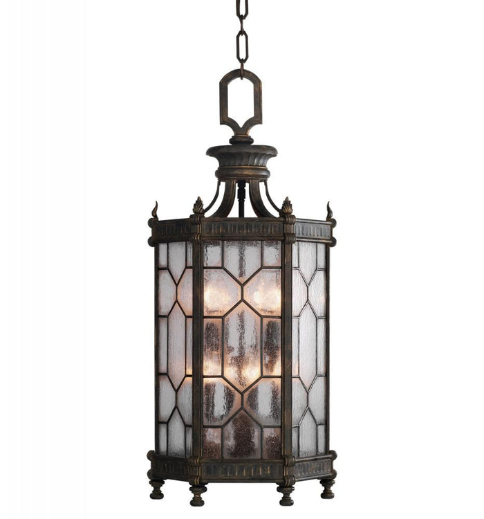 Fine Art Handcrafted Lighting Devonshire Outdoor Lantern Antique Bronze, Gold