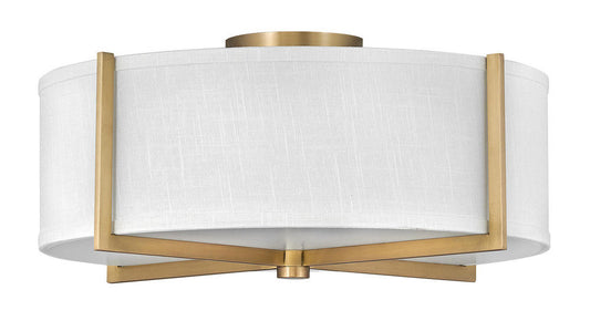 Hinkley Axis Medium Semi-Flush Mount Brass, Steel, Heritage Brass