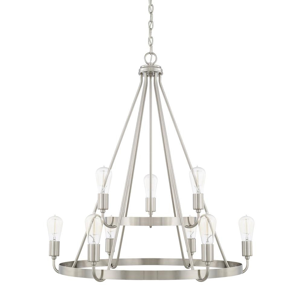 Tanner 9-Light Ring Chandelier - Brushed Nickel