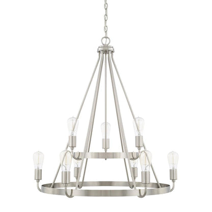 Tanner 9-Light Ring Chandelier - Brushed Nickel