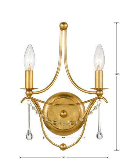 Crystorama Metro Wall Sconce Antique Gold