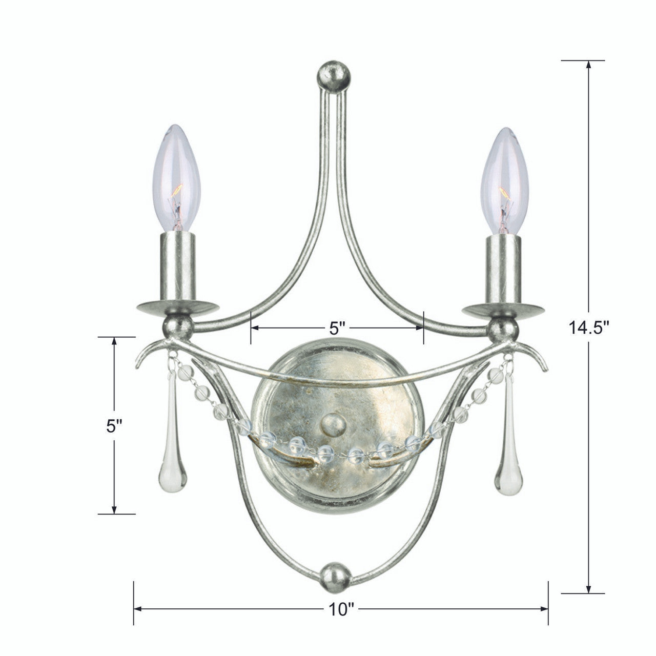 Crystorama Metro Wall Sconce Antique Gold