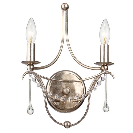Crystorama Metro Wall Sconce Antique Silver