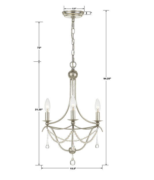 Crystorama Metro Mini Chandelier Antique Gold