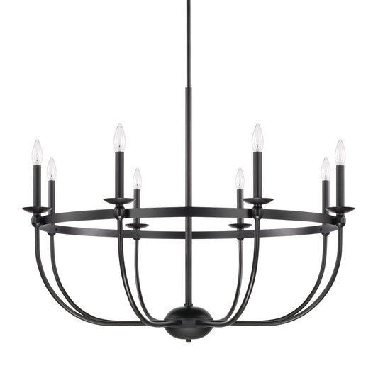 Capital Rylann 8-Light Chandelier in Matte Black