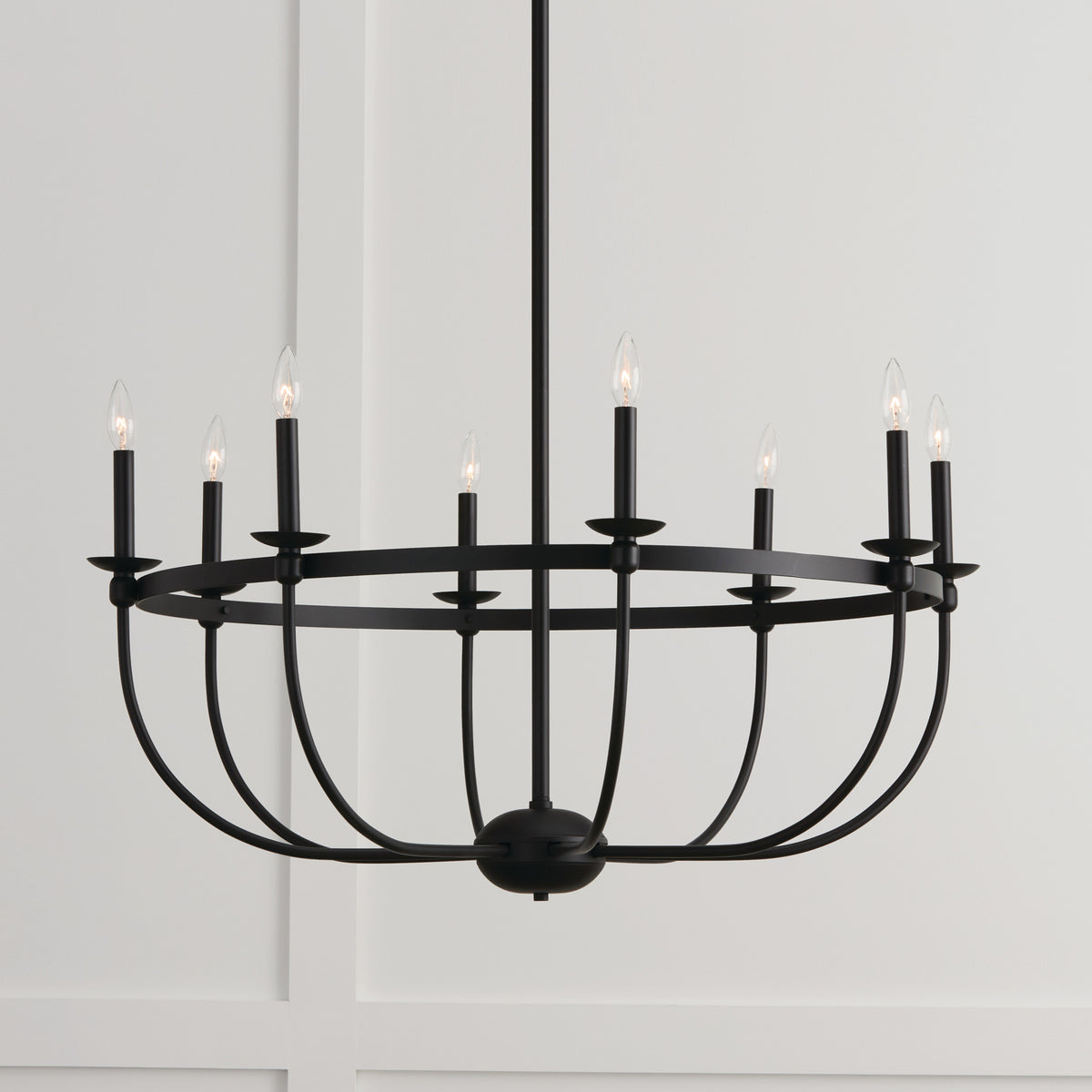 Capital Rylann 8-Light Chandelier in Matte Black