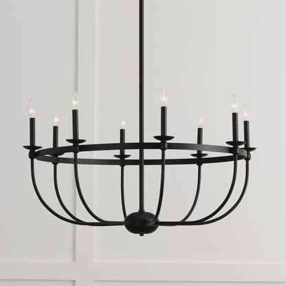 Capital Rylann 8-Light Chandelier in Matte Black
