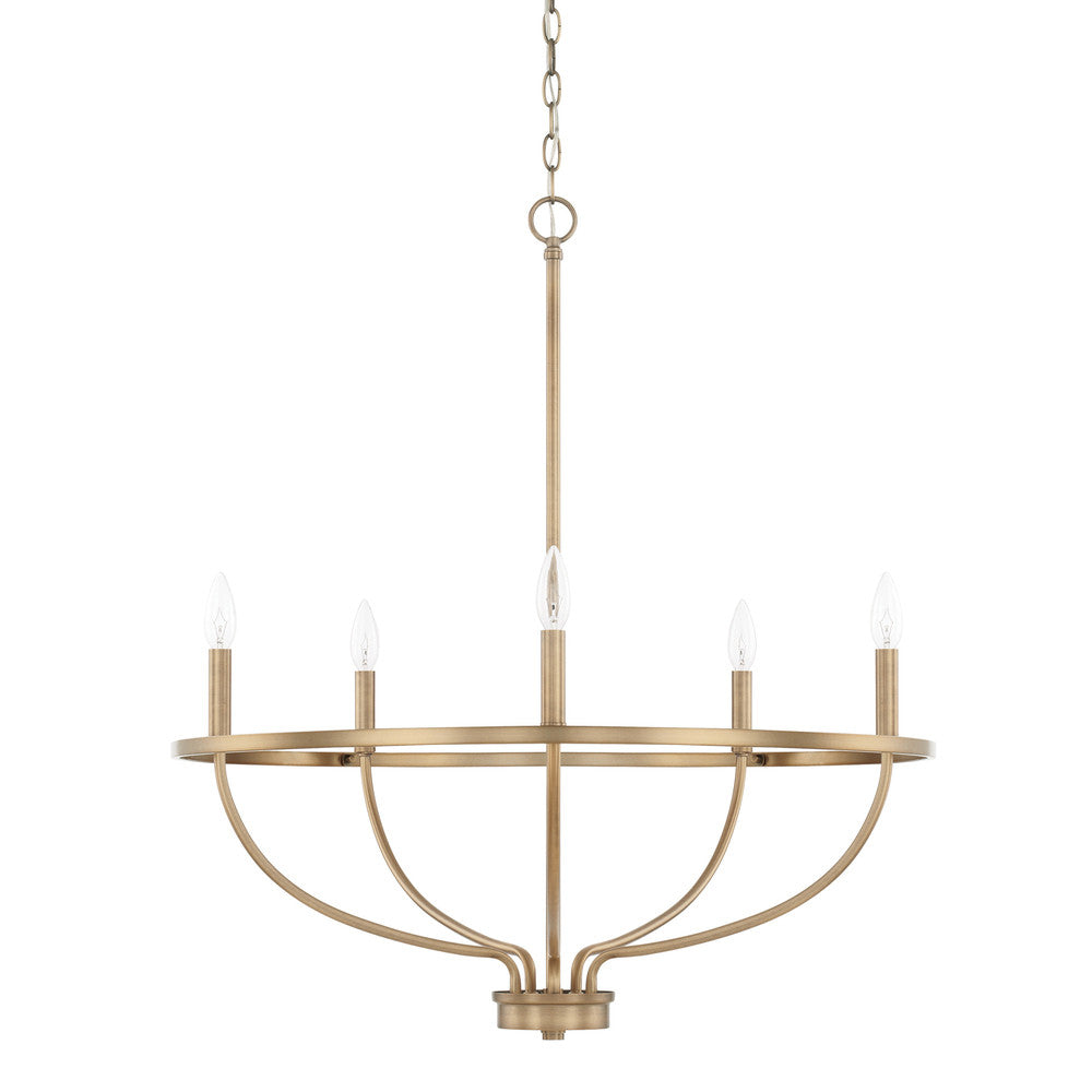 Greyson 5-Light Chandelier - Aged Brass