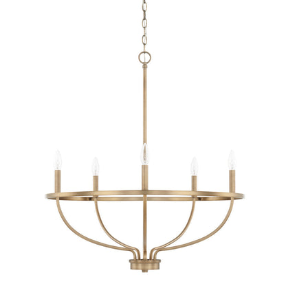 Greyson 5-Light Chandelier - Aged Brass