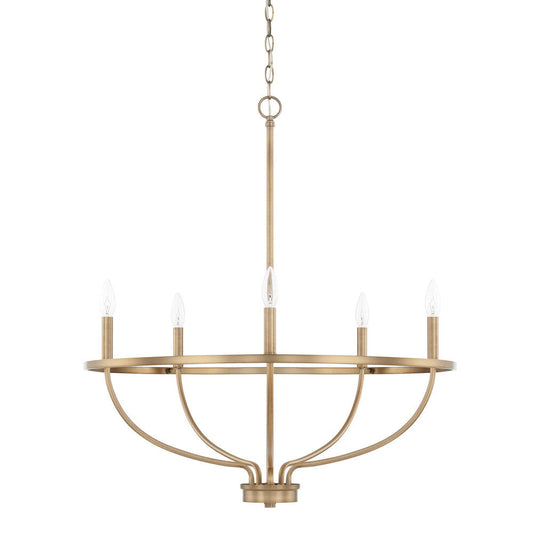 Greyson 5-Light Chandelier - Aged Brass