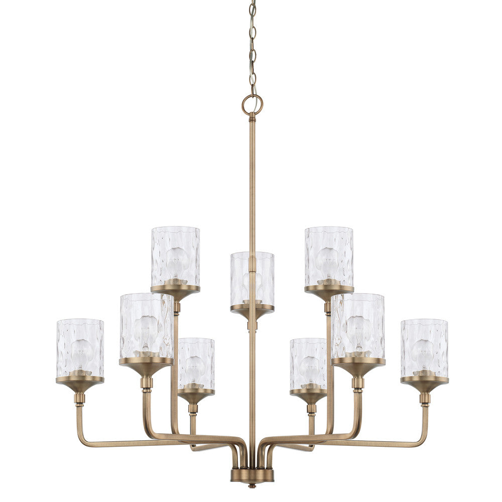 Colton 9-Light Chandelier - Aged Brass