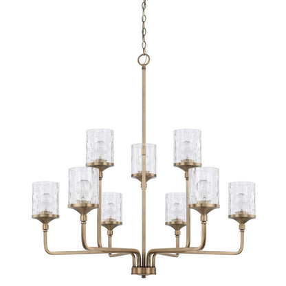 Colton 9-Light Chandelier - Aged Brass