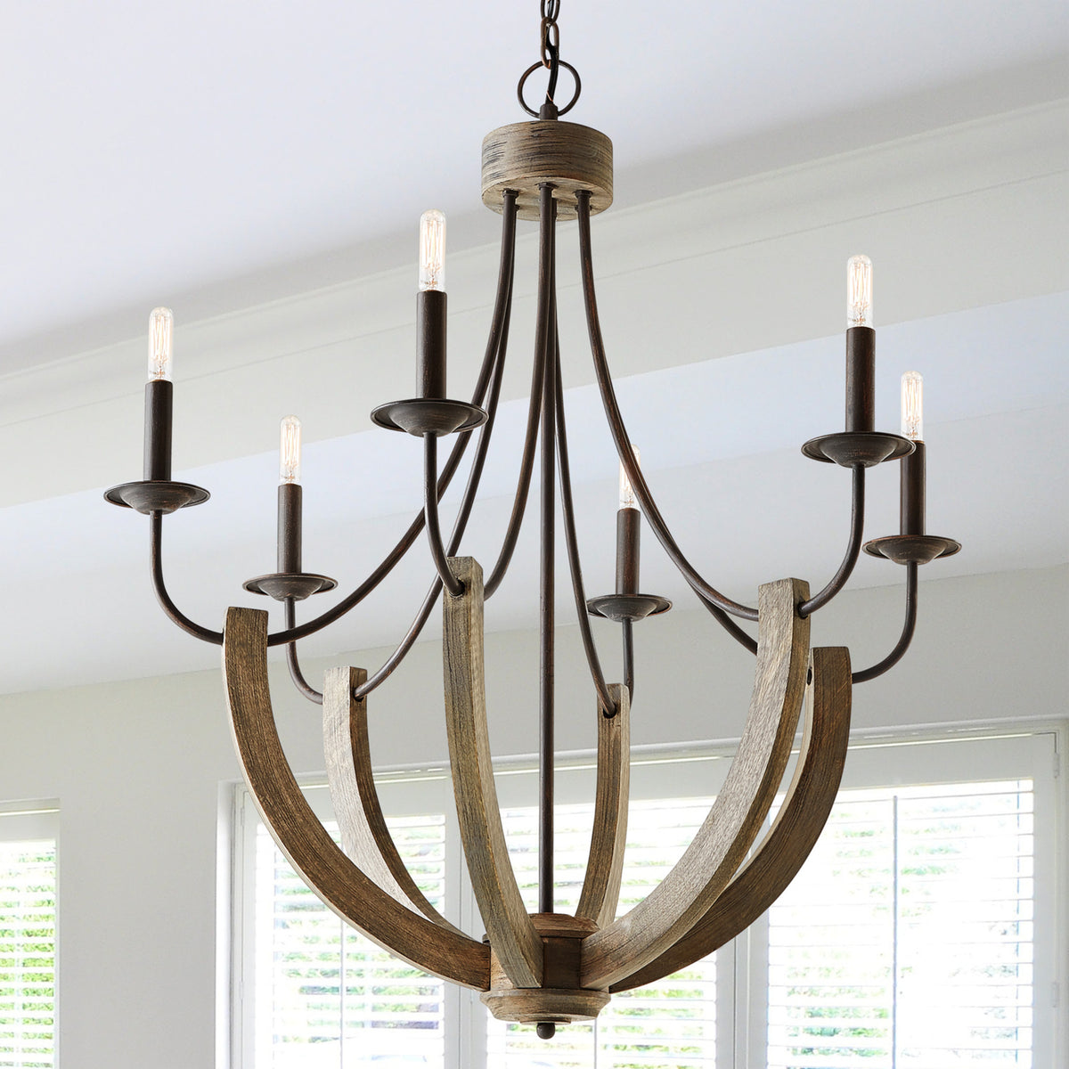 Capital Tybee 6-Light Chandelier in Nordic Grey