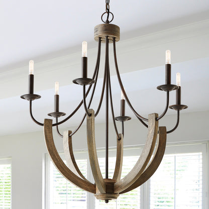 Capital Tybee 6-Light Chandelier in Nordic Grey