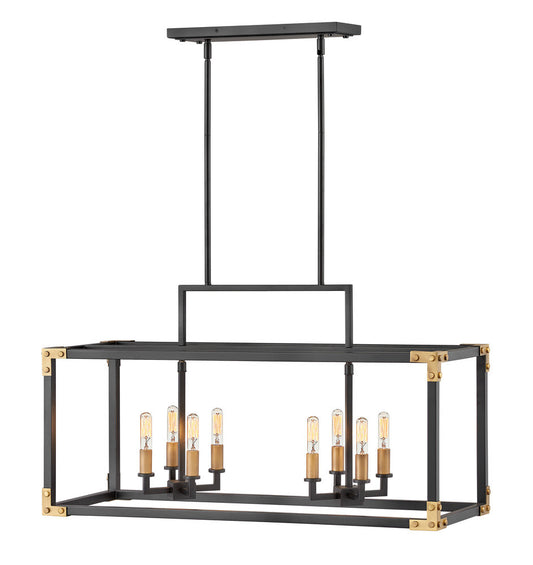 Hinkley Louis Linear Chandelier Satin Black