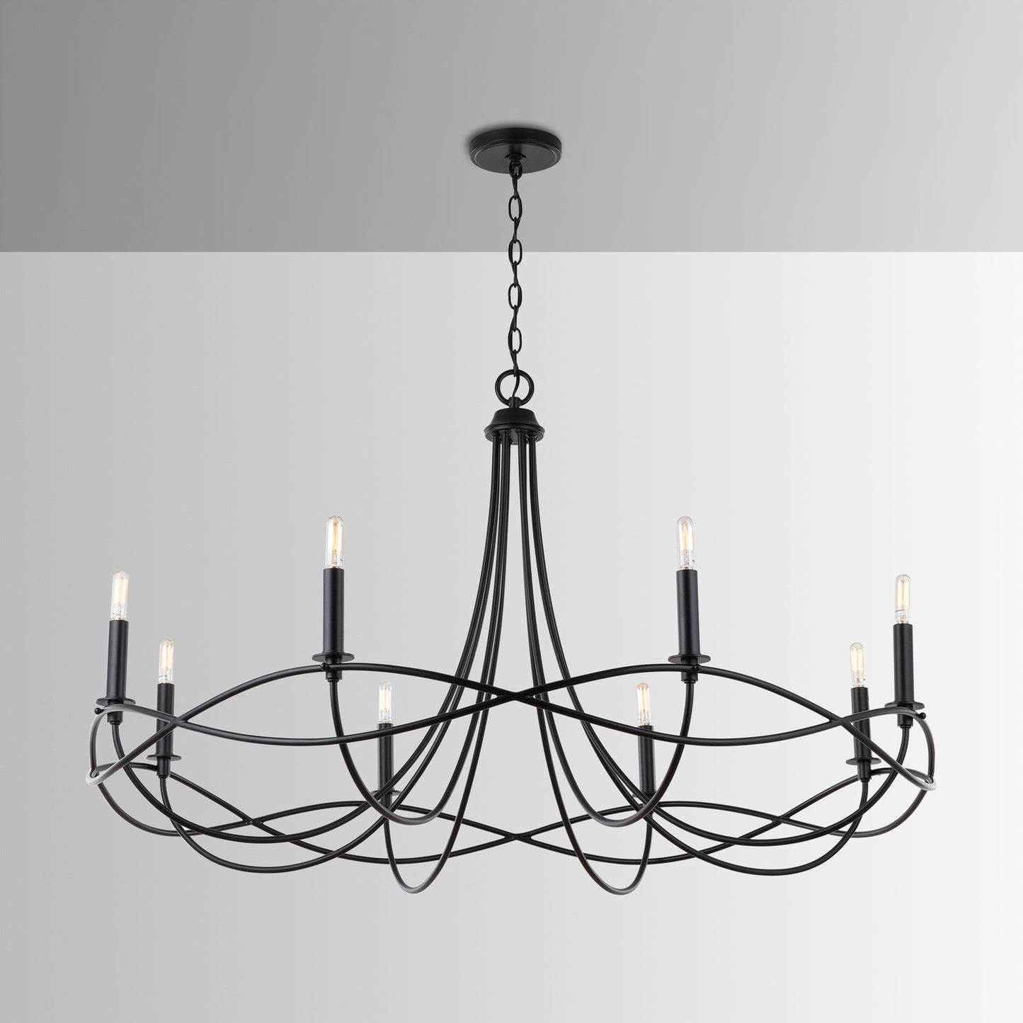 Capital Sonnet 8-Light Chandelier in Matte Black