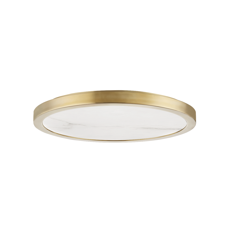 Hudson Valley Woodhaven Flush Mount Aged Brass