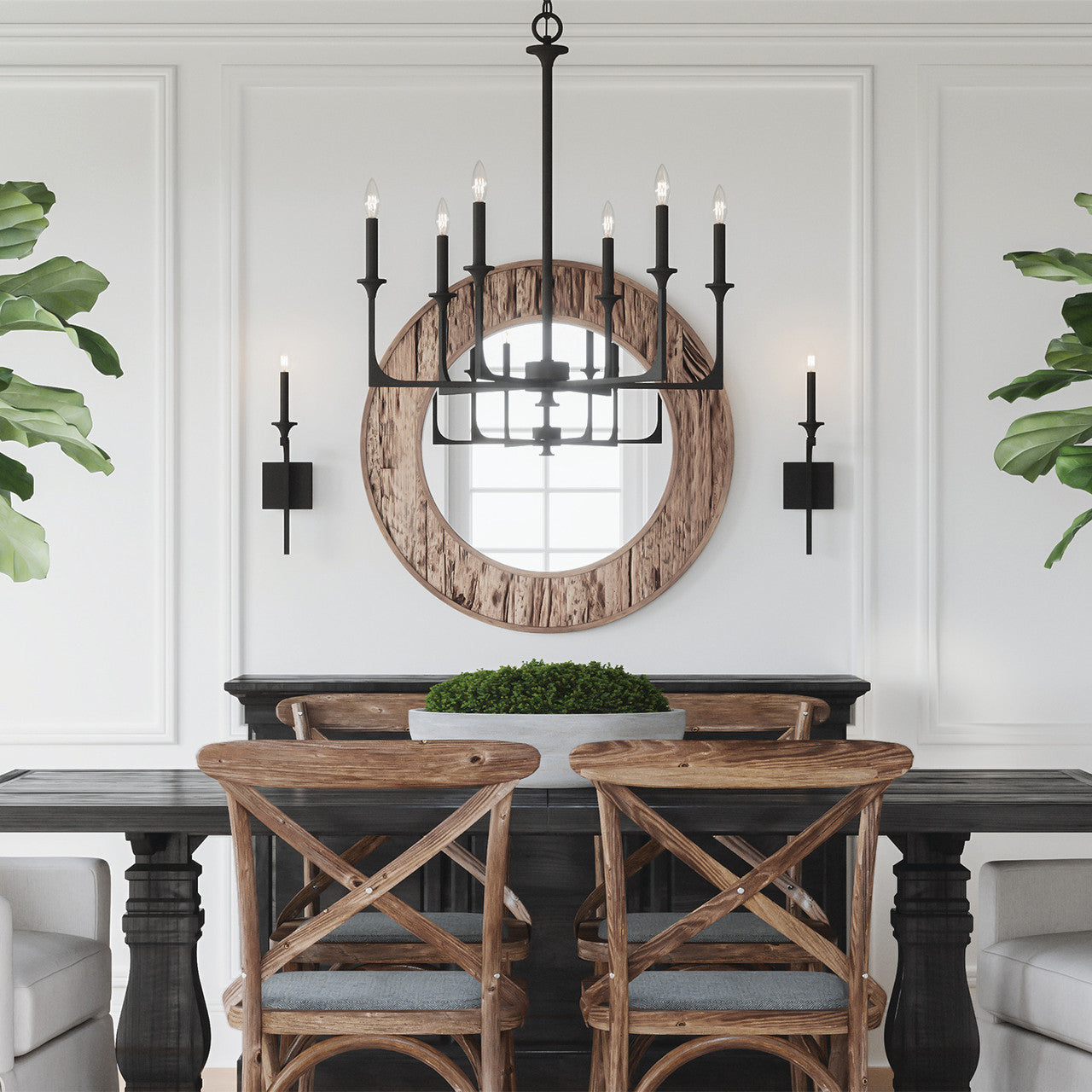 Capital Clint Chandelier Black Iron