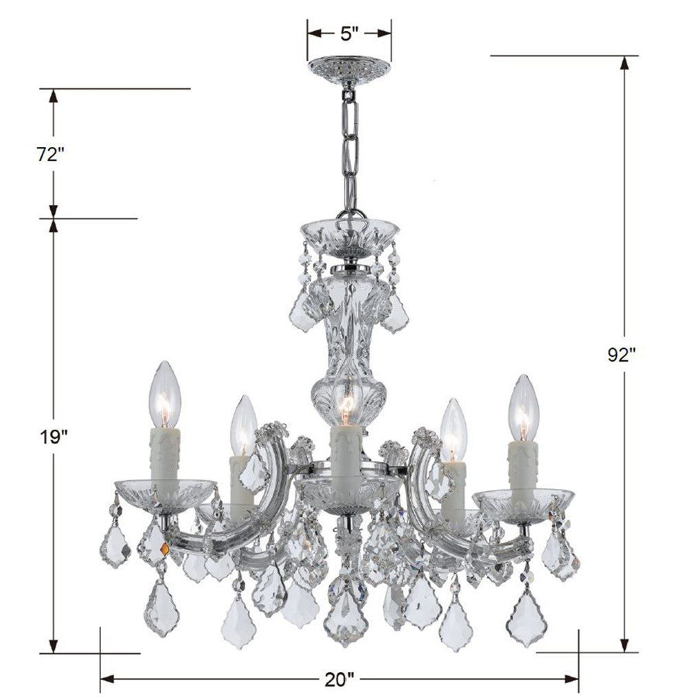 Crystorama Maria Theresa 5 Light Chandelier Gold