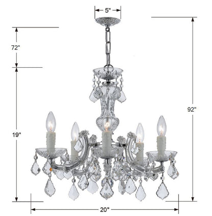 Crystorama Maria Theresa 5 Light Chandelier Gold