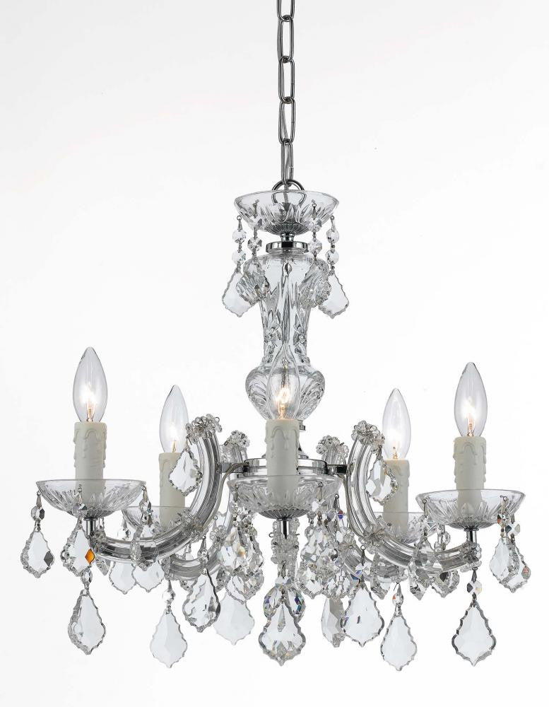 Crystorama Maria Theresa 5 Light Chandelier Polished Chrome