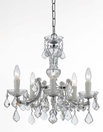 Crystorama Maria Theresa 5 Light Chandelier Polished Chrome