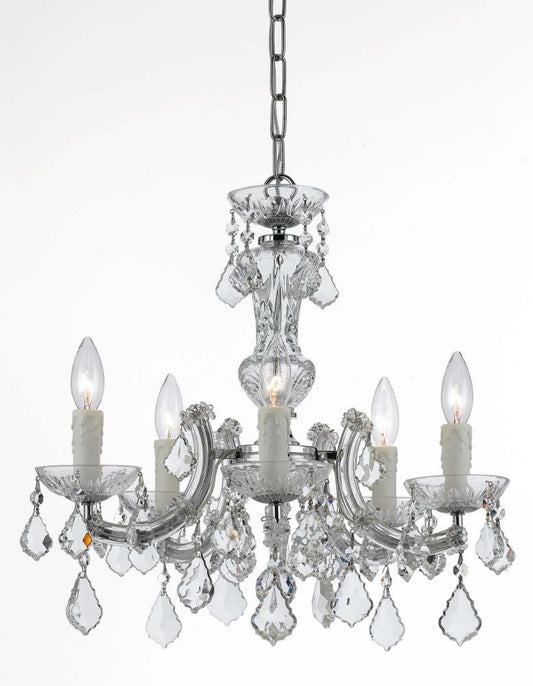 Crystorama Maria Theresa 5 Light Chandelier Polished Chrome