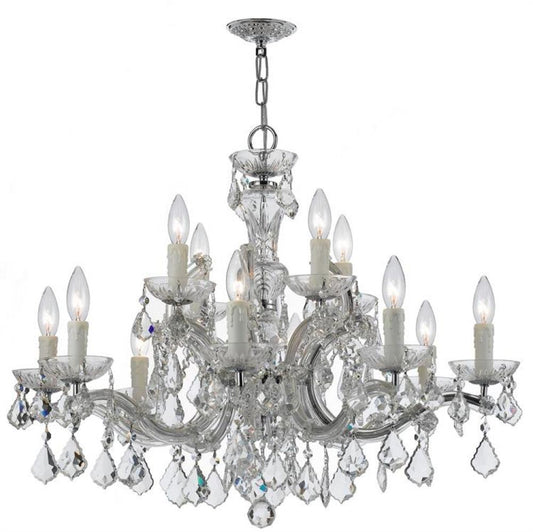 Crystorama Maria Theresa 12 Light Chandelier Polished Chrome
