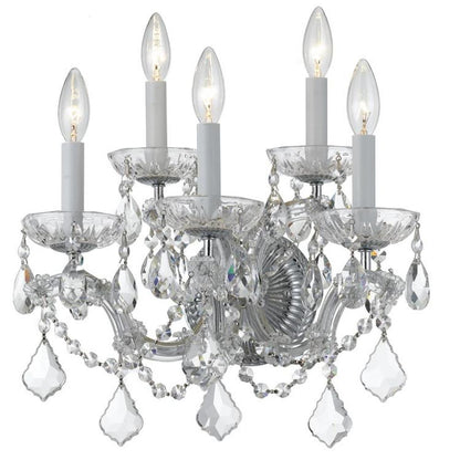Crystorama Maria Theresa 5 Light Wall Sconce Polished Chrome