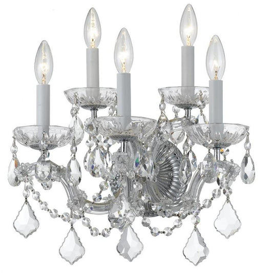 Crystorama Maria Theresa 5 Light Wall Sconce Polished Chrome