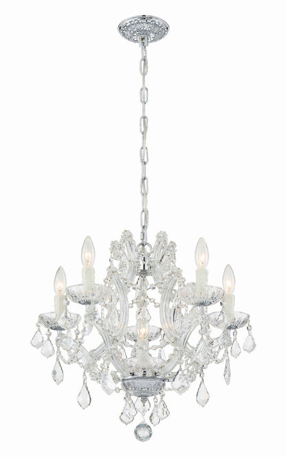 Crystorama Maria Theresa 6 Light Chandelier Polished Chrome