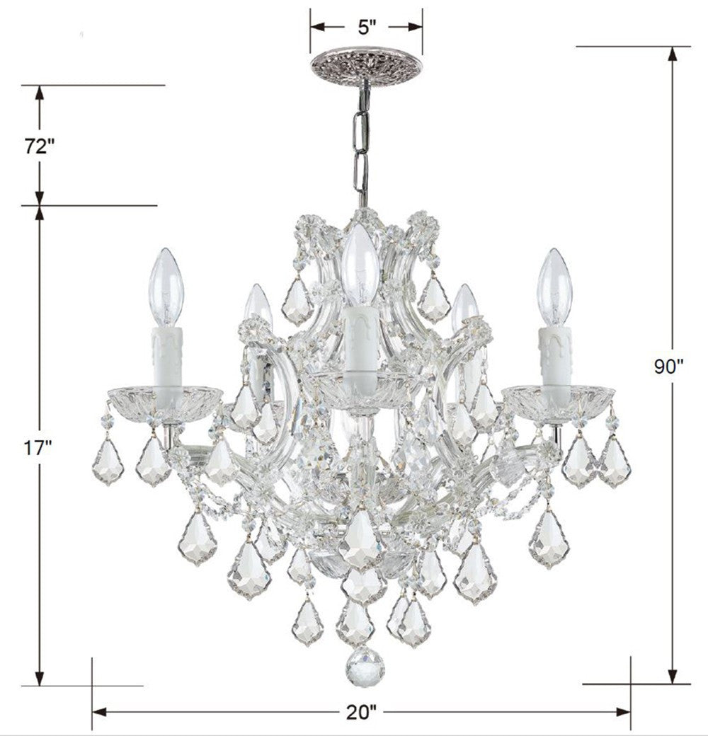 Crystorama Maria Theresa 6 Light Chandelier Gold