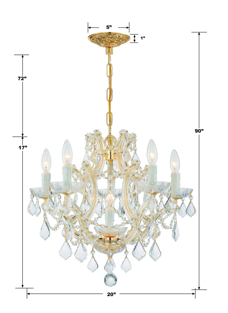 Crystorama Maria Theresa 6 Light Chandelier Polished Chrome