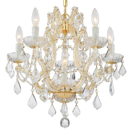 Crystorama Maria Theresa 6 Light Chandelier Gold
