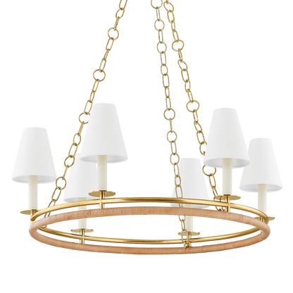 Hudson Valley Swanton 6-Light Chandelier Aged Brass