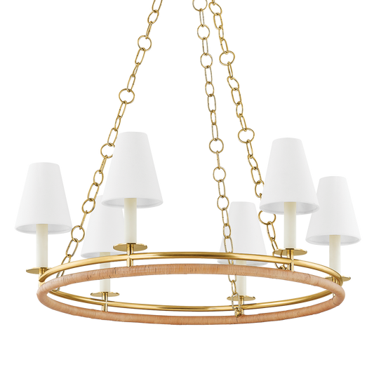 Hudson Valley Swanton 6-Light Chandelier Aged Brass