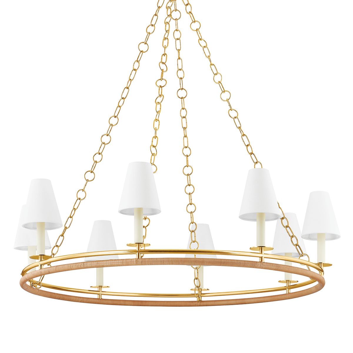 Hudson Valley Swanton 8-Light Chandelier Aged Brass