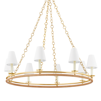 Hudson Valley Swanton 8-Light Chandelier Aged Brass