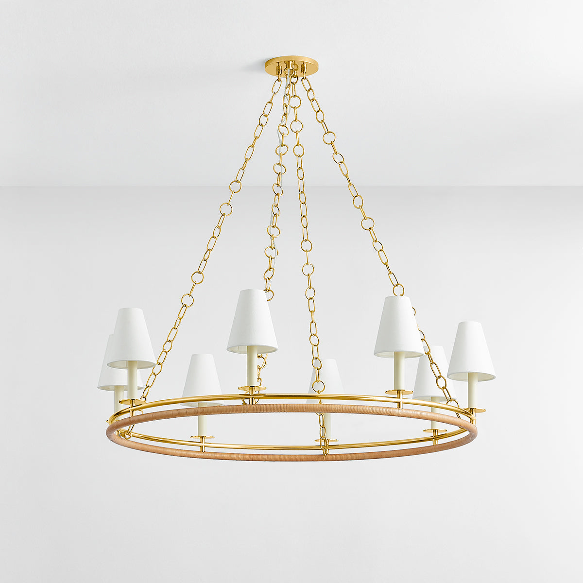 Hudson Valley Swanton 8-Light Chandelier Aged Brass detail view 1