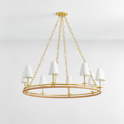 Hudson Valley Swanton 8-Light Chandelier Aged Brass detail view 1