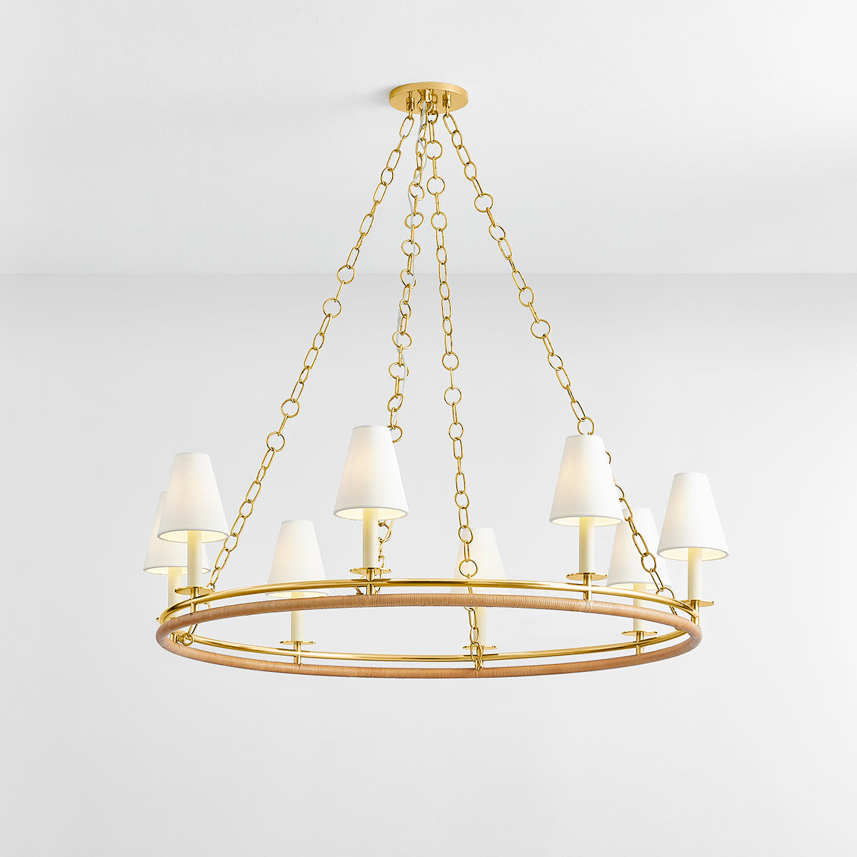 Hudson Valley Swanton 8-Light Chandelier Aged Brass detail view 2