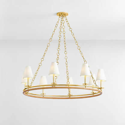 Hudson Valley Swanton 8-Light Chandelier Aged Brass detail view 2