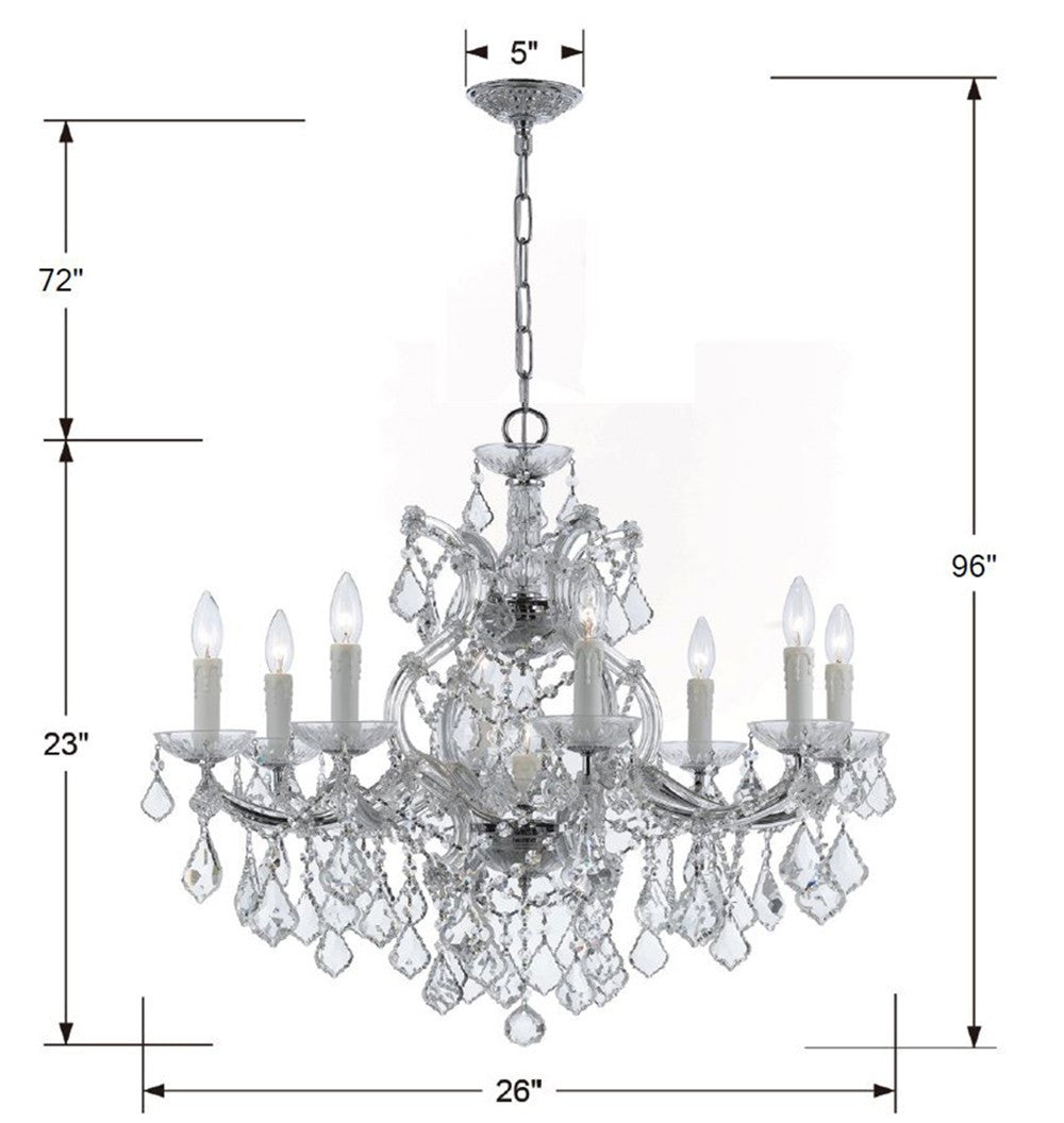 Crystorama Maria Theresa 9 Light Chandelier Gold