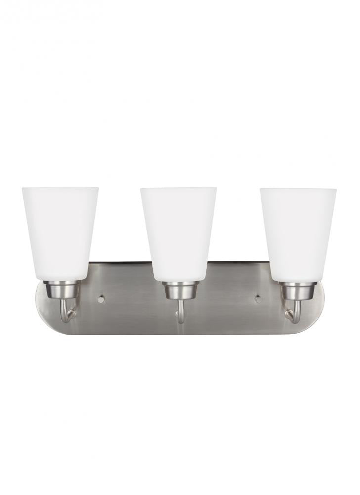 Generation Lighting Kerrville Three Light Wall / Bath Brushed Nickel