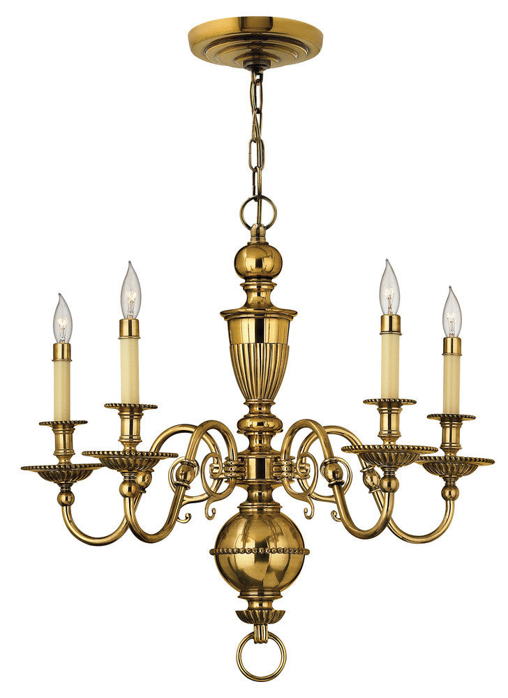 Hinkley Cambridge Candle Chandelier Brass, Burnished Brass