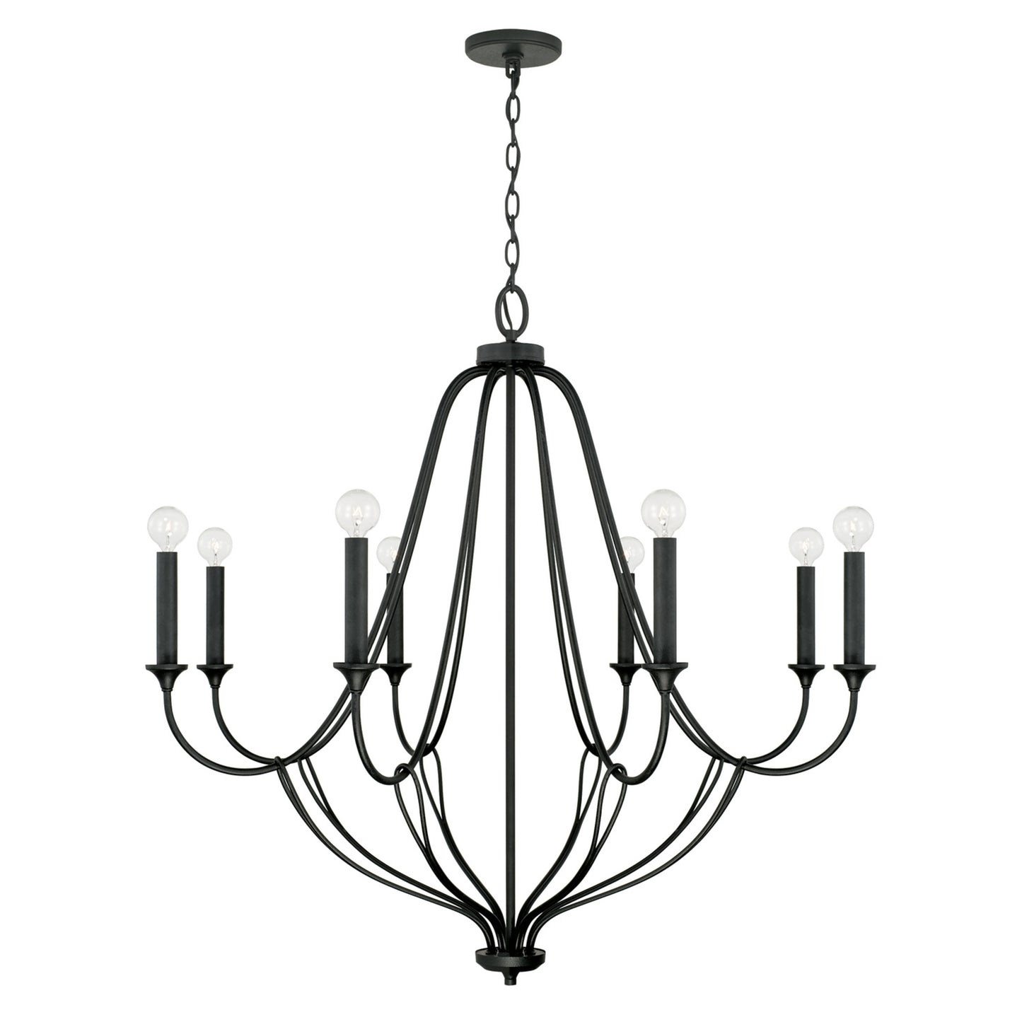 Capital Bentley 8-Light Chandelier in Black Iron