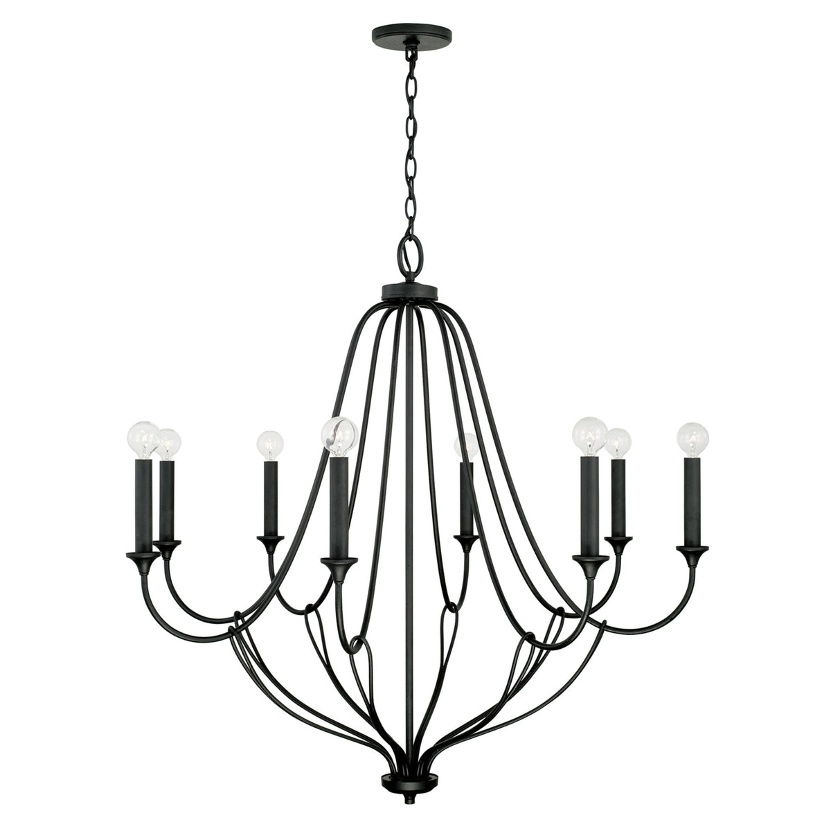 Capital Bentley 8-Light Chandelier in Black Iron