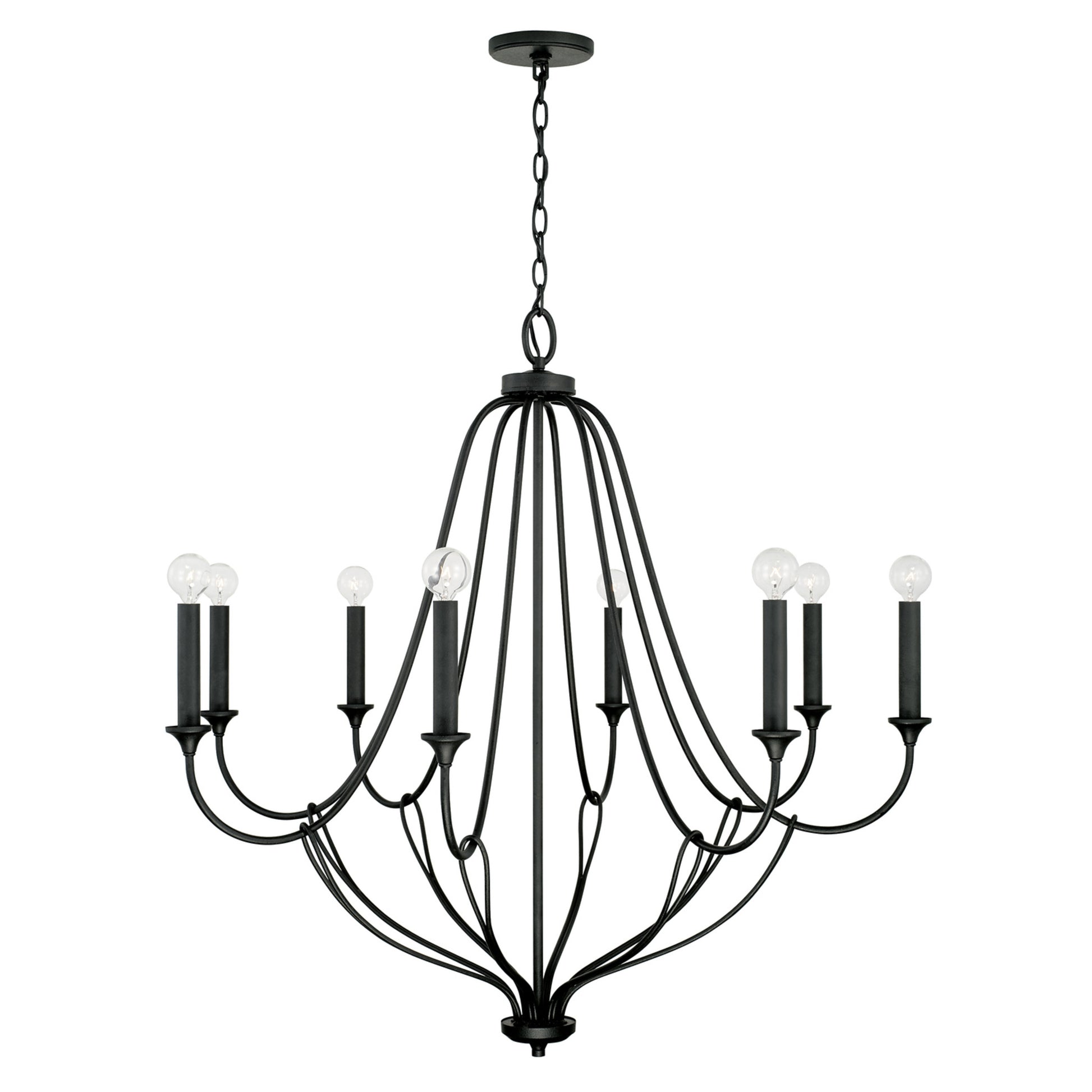 Capital Bentley 8-Light Chandelier in Black Iron