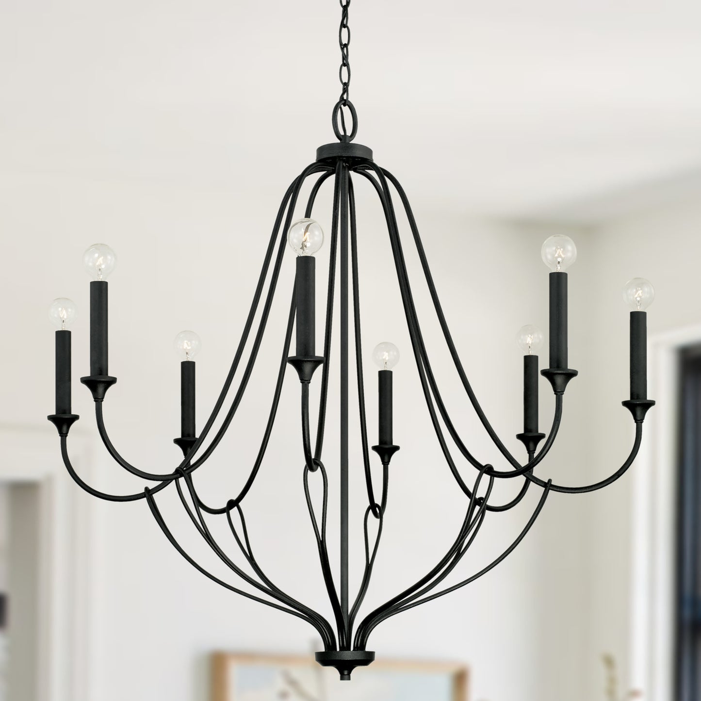 Capital Bentley 8-Light Chandelier in Black Iron