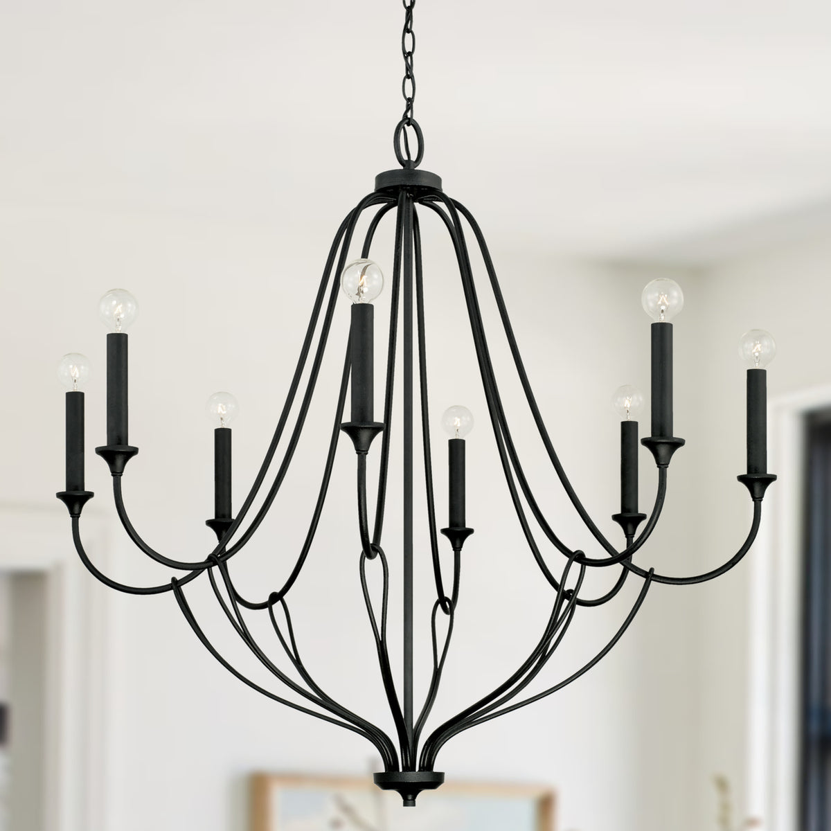 Capital Bentley 8-Light Chandelier in Black Iron